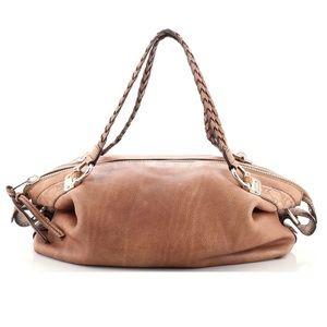 Authentic Gucci Bamboo Bar Shoulder Bag Leather Medium